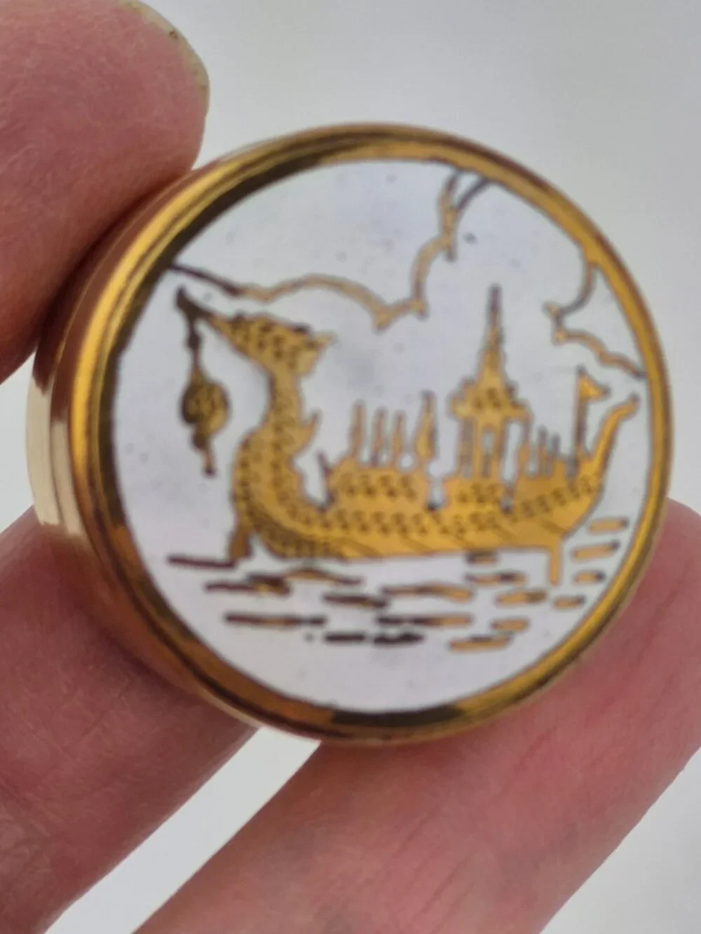 Vintage Brass Thailand Pill Box vintage brass